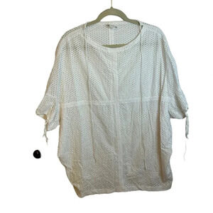 MALIA MILLS WHITE EYELET SWIM COVER UP